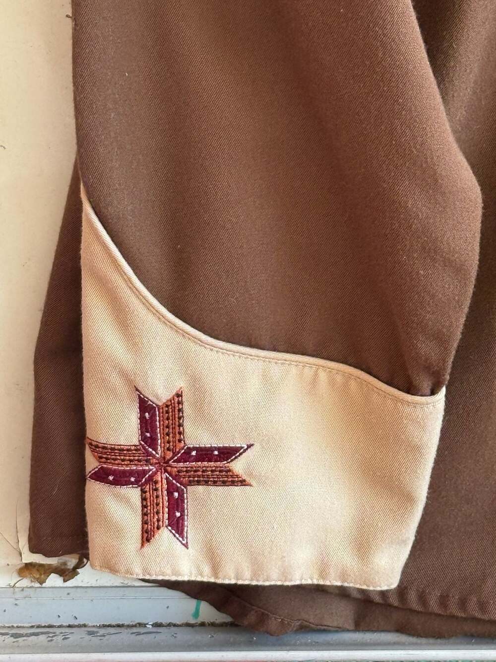 Scully Brown Western Shirt Snap LS Floral Star Embroidery Style P-755 XL(101)